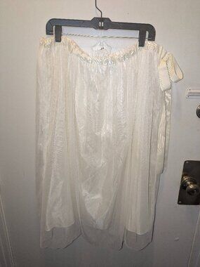 Simply Be Women's Cream Tulle Midi Skirt Elastic Waist Tie Detail Size 18
